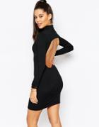 Missguided High Neck Body-conscious Dress With Keyhole Back - Black