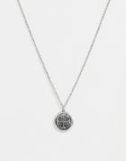 Reclaimed Vintage Inspired Necklace With Round Coin Style Pendant Exclusive To Asos - Silver