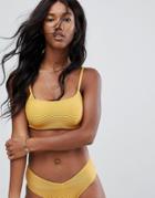 Zulu & Zephyr Ribbed Bralette Bikini Top - Yellow