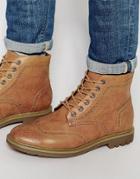 Pull & Bear Boots In Tan Faux Leather - Brown