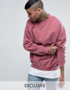 Reclaimed Vintage Inspired Oversized Sweatshirt In Pink Overdye - Pink