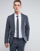 New Look Linen Suit Jacket In Navy - Blue