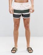 Asos Swim Shorts In Short Length With Stripe - Multi