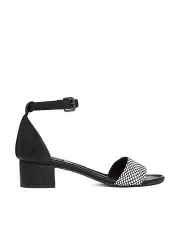 Won Hundred Kanilla Black/white Block Heel Sandals