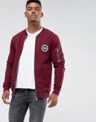 Hype Jersey Bomber Jacket In Burgundy - Red