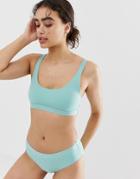 Weekday Scoop Bikini Top In Mint - Green