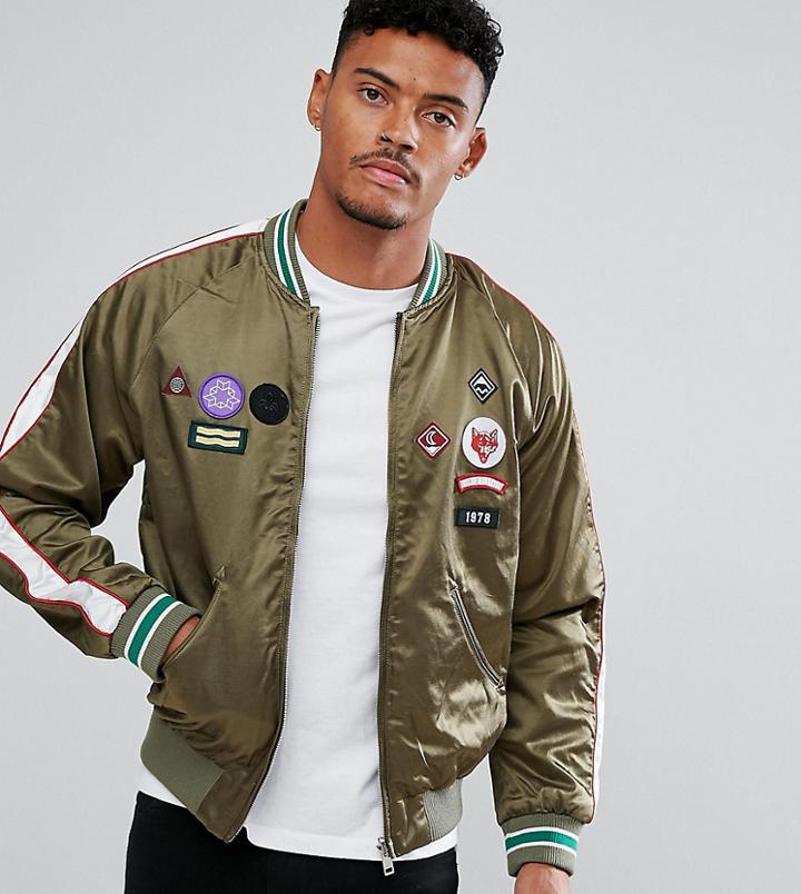 Diesel Patch Satin Jackets - Green