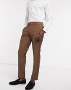 Asos Design Slim Suit Pants In Light Brown