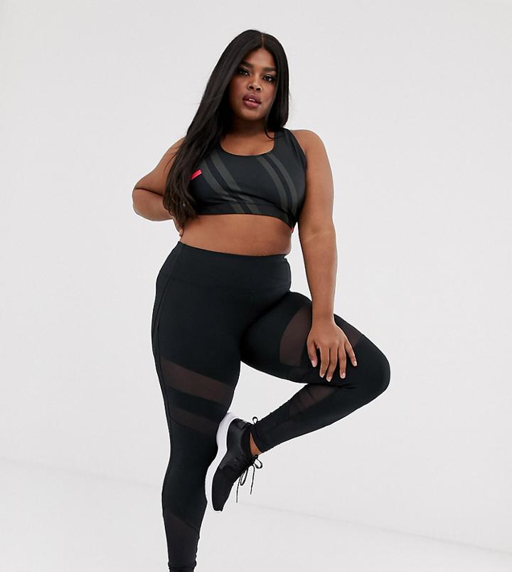 Asos 4505 Curve Legging With Sculpt Mesh Inserts-black