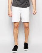 Only & Sons Denim Shorts In Slim Fit With Turn Up - White