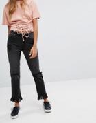 Minkpink Rough Night Cut Off Jean - Black