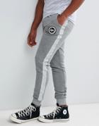 Hype Skinny Joggers In Gray With Side Stripe - Gray