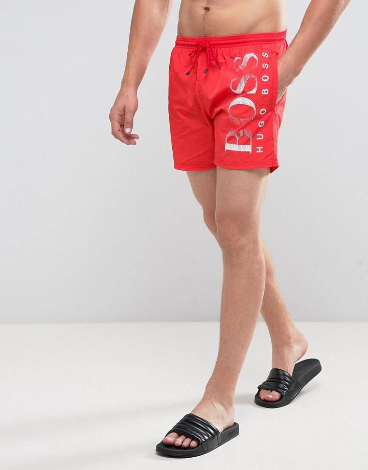 Boss By Hugo Boss Octopus Swim Shorts In Orange - Orange