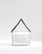 Asos Cross Body Bag With Coated Chain Handle - Silver