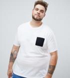 Asos Design Plus Relaxed T-shirt With Contrast Pocket In White - White