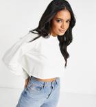 Missguided Cropped Sweatshirt In White