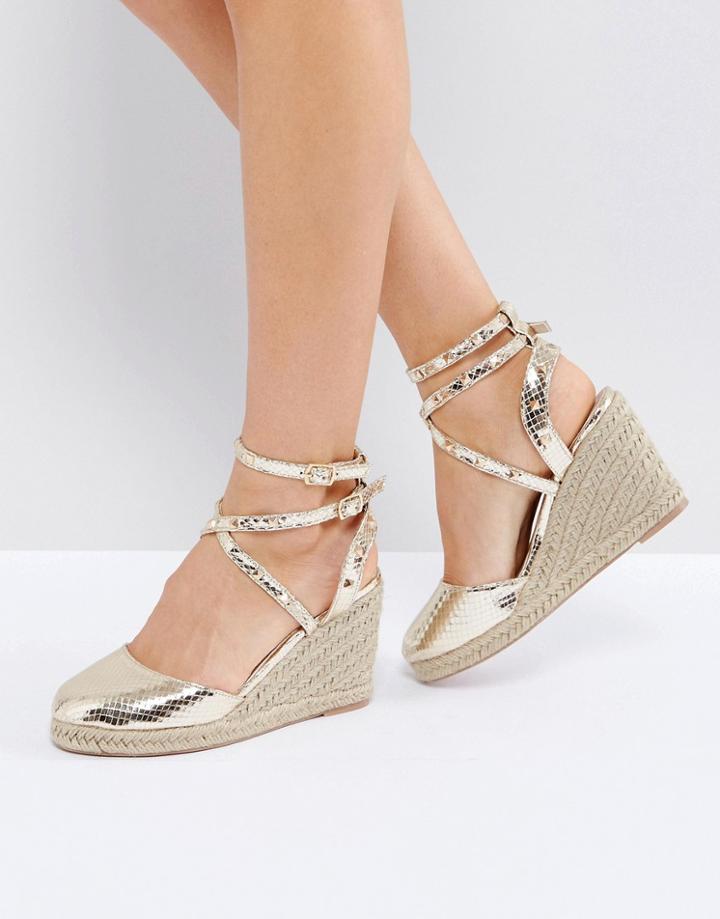 Asos Jekyll Studded Espadrille Wedges - Gold