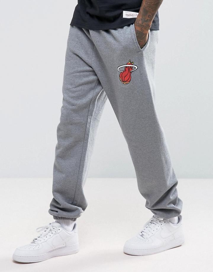 Mitchell & Ness Miami Heat Nba Cuffed Joggers - Gray