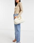 Skinnydip Nova Clutch Bag With Chunky Chain In Cream Faux Fur-neutral