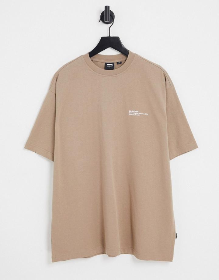 Dr Denim Tatum Relaxed Fit T-shirt In Tan-brown