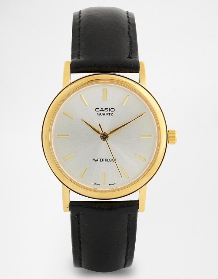 Casio Black Leather Strap Watch Mtp1095q-7a