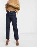 Asos Design High Rise Stretch 'slim' Straight Leg Jeans In Rinse Wash-blues