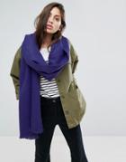 Asos Supersoft Long Woven Scarf In Purple - Purple