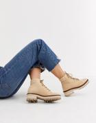 & Other Stories Suede Lace-up Hiker Boots In Beige