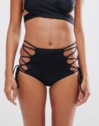 Hot As Hell Black Lace Up High Waist Pant - Black