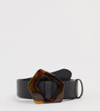 Asos Design Curve Abstract Tort Waist And Hip Belt-black