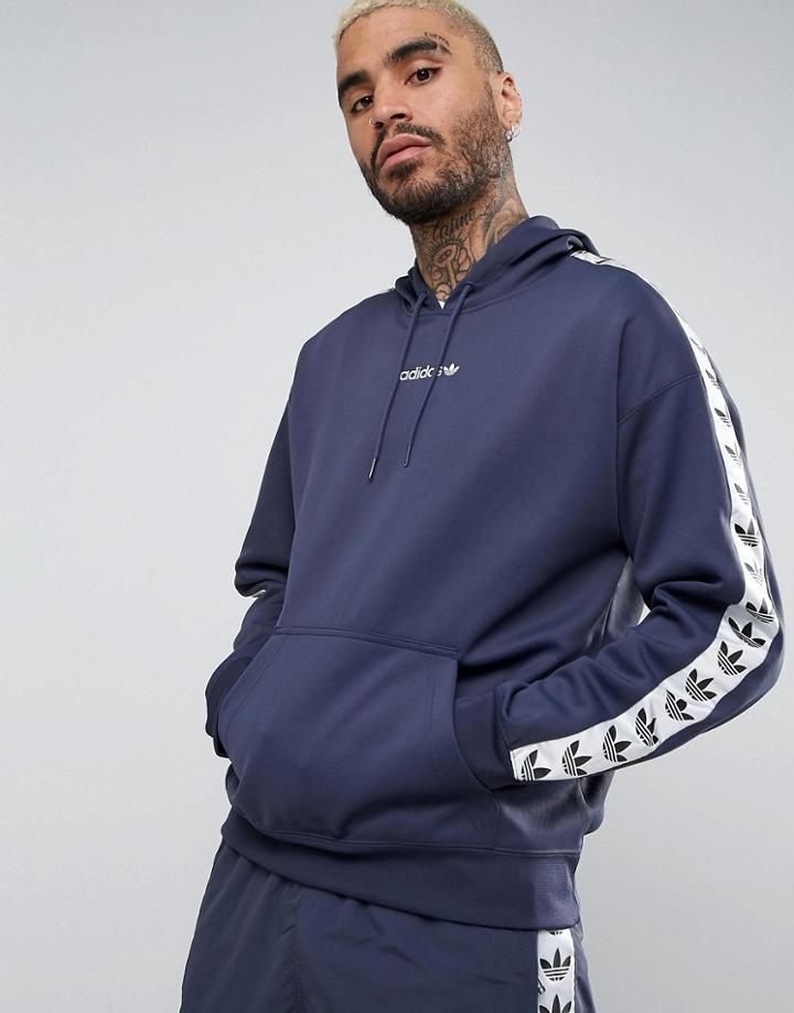 Adidas Originals Adicolor Tnt Tape Hoodie In Blue Bs4675 - Blue