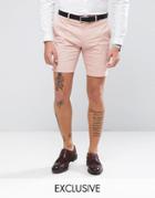 Only & Sons Skinny Shorts In Cotton Sateen - Pink
