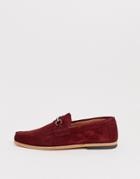 River Island Snaffle Suede Loafer In Red