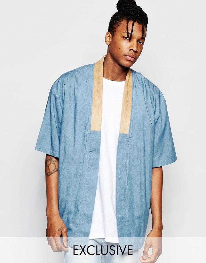 The New County Denim Kimono - Blue
