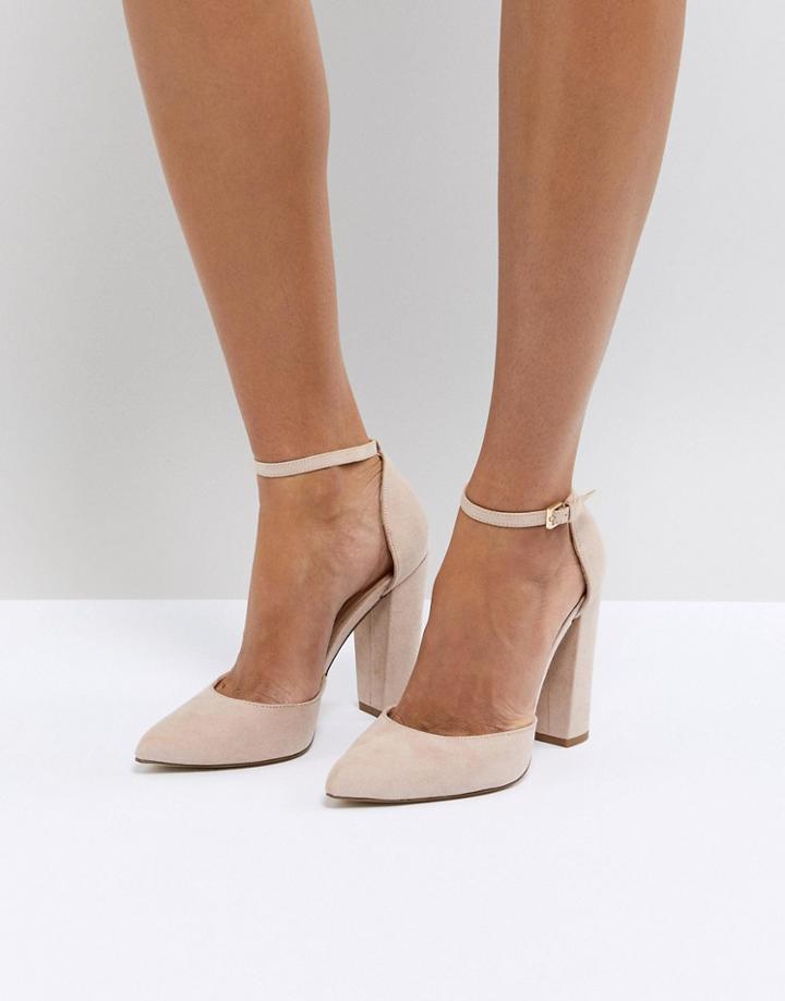 Aldo Nicholes Beige Ankle Strap High Heeled Pointed Shoe - Beige