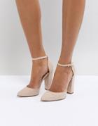 Aldo Nicholes Beige Ankle Strap High Heeled Pointed Shoe - Beige