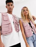 Reclaimed Vintage Unisex Vest In Pink