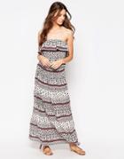 Diya Bandeau Maxi Dress In Scarf Print - Multi