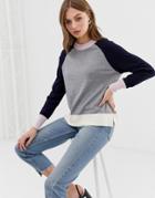 French Connection Raglan Sleeve Color Block Sweater