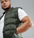 Asos 4505 Plus Packable Vest With Quilting In Khaki-green