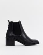 Depp Leather Heeled Chelsea Boots - Black