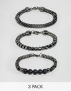 Aldo Textured Bracelets In 3 Pack - Multi