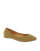 Timeless Mara Striped Flat Pumps - Yellow