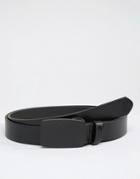 Asos Smart Belt With Coated Plate - Black