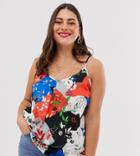 Simply Be Cami Top In Floral Print - Multi