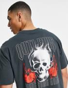 Only & Sons Oversized T-shirt With Outlaws Back Print In Gray