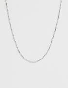Asos Design Necklace In Fine Open Link Chain In Silver Tone - Silver