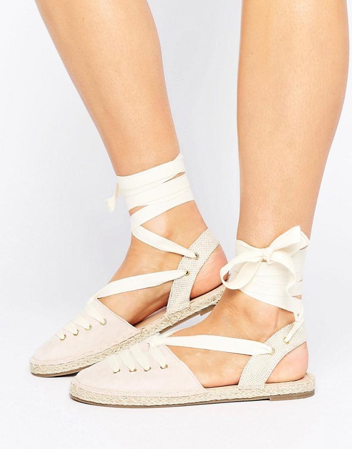 Head Over Heels By Dune Giah Tie Detail Espadrilles - Beige