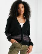 Carhartt Wip Relaxed Button Up Cardigan In Stripe-black