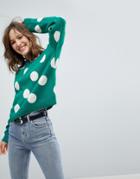 Asos Sweater With Spots - Green